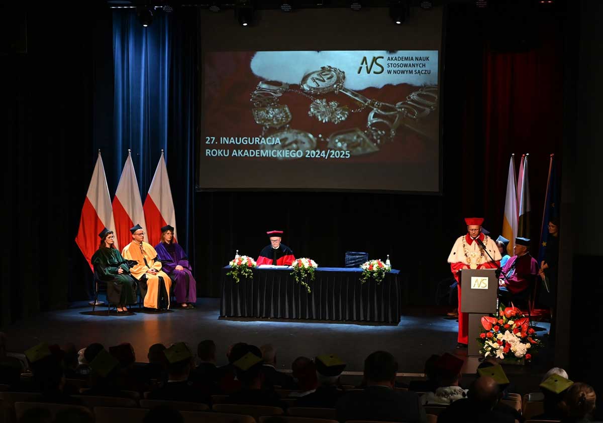 ANS Nowy Sącz inauguracja roku akademickiego 2024/2025 Przemawia JM Rektor dr hab. inż. Józef Ciuła, prof. ANS