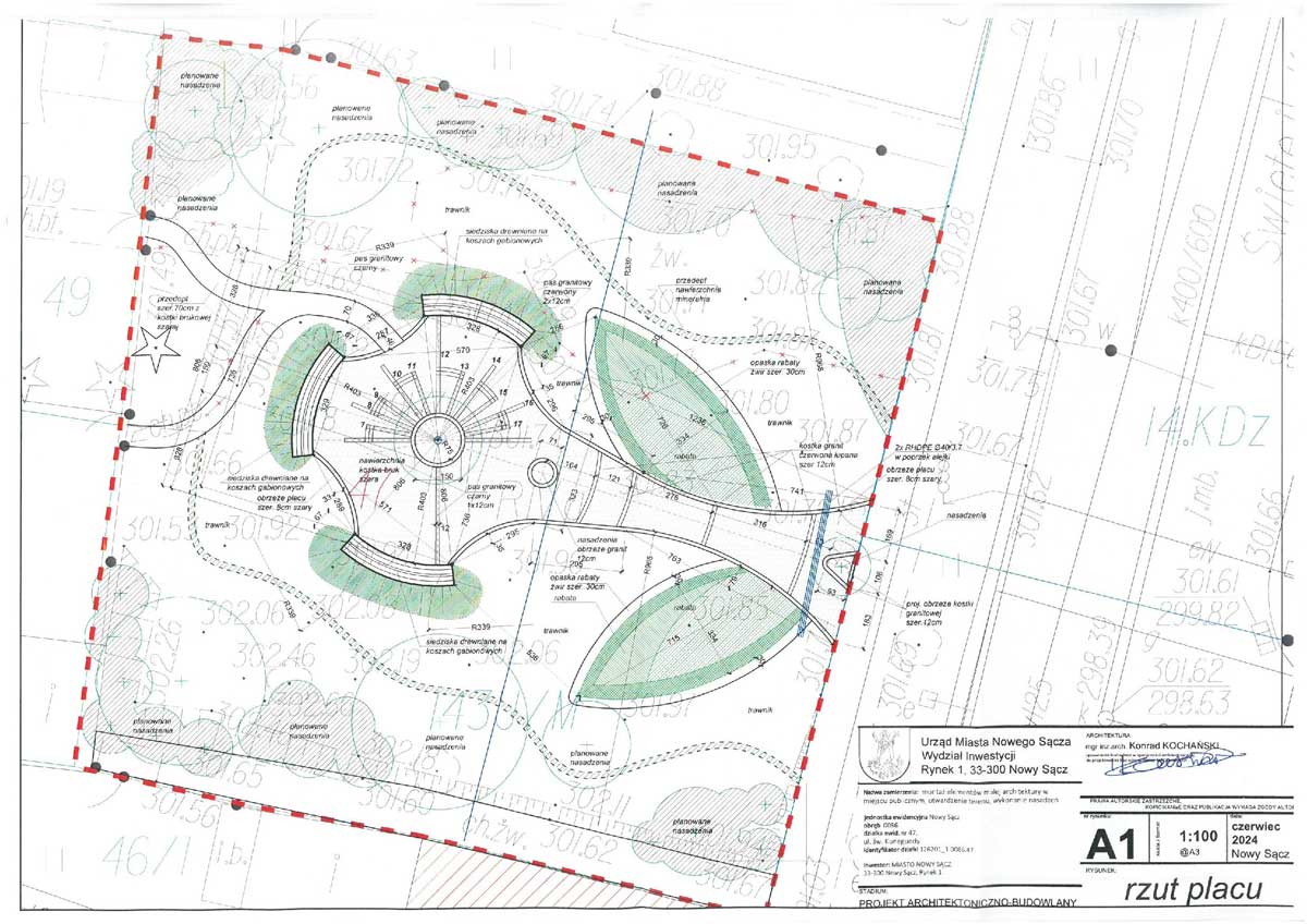 park kieszonkowy w Nowym Sączu - projekt