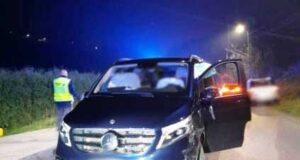Mercedes z wypadku na ul. Barskiej w Nowym Sączu 9 listopada 2024