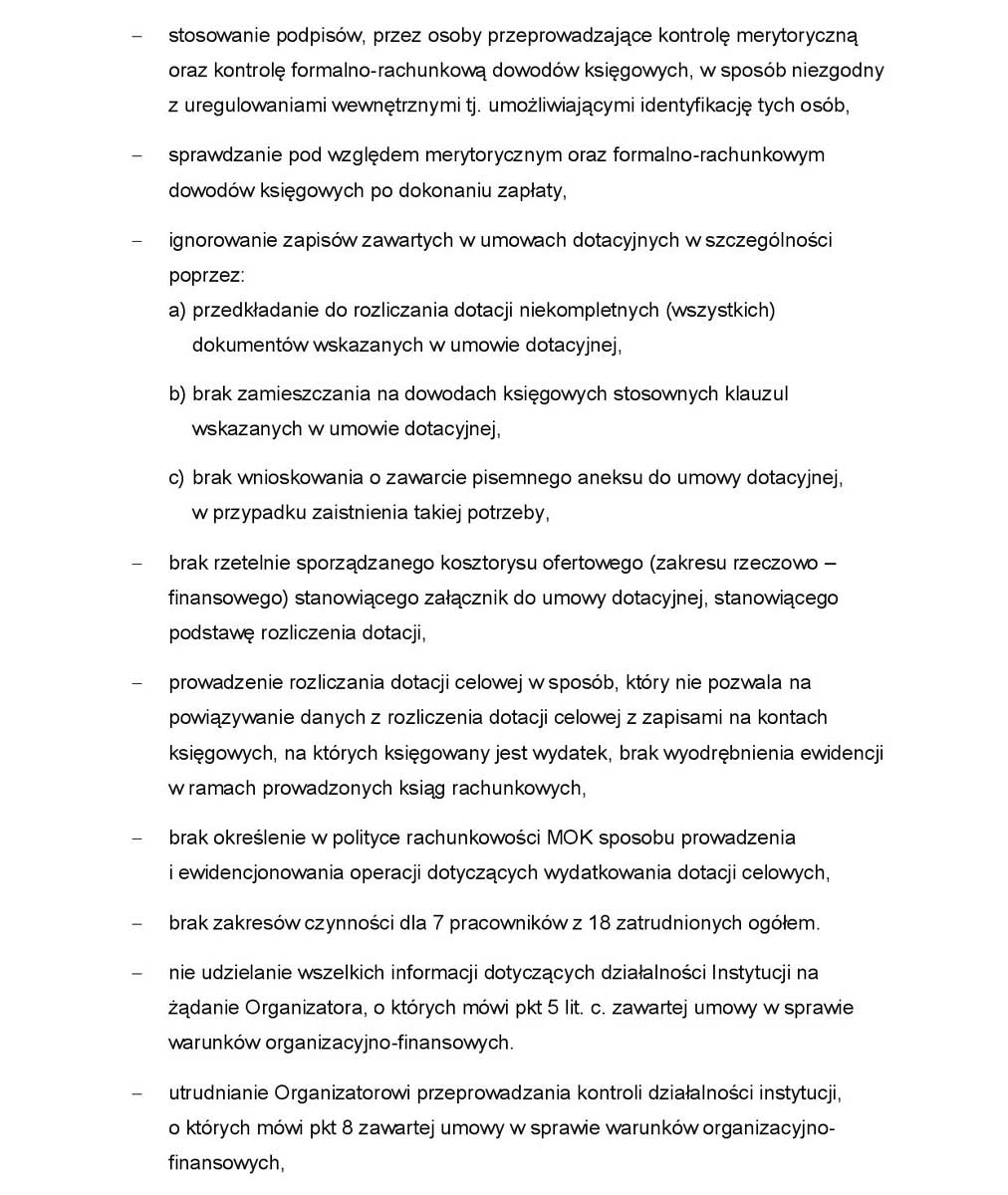 odwołanie dyrektora MOK Nowy Sącz, uzasadnienie