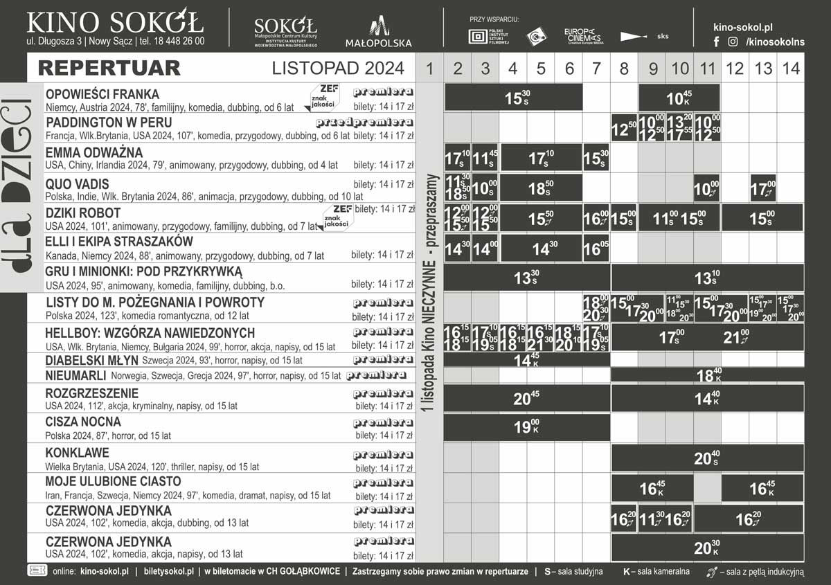 Sokół Nowy Sącz 01-14.11.24