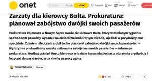 wypadek bolta na al. wolności w nowym saczu. zarzut zabójstwa dla kierowcy