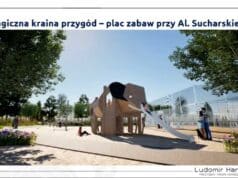 Magiczna Kraina Przygód - wizualizacja placu zabaw w Nowym Sączu