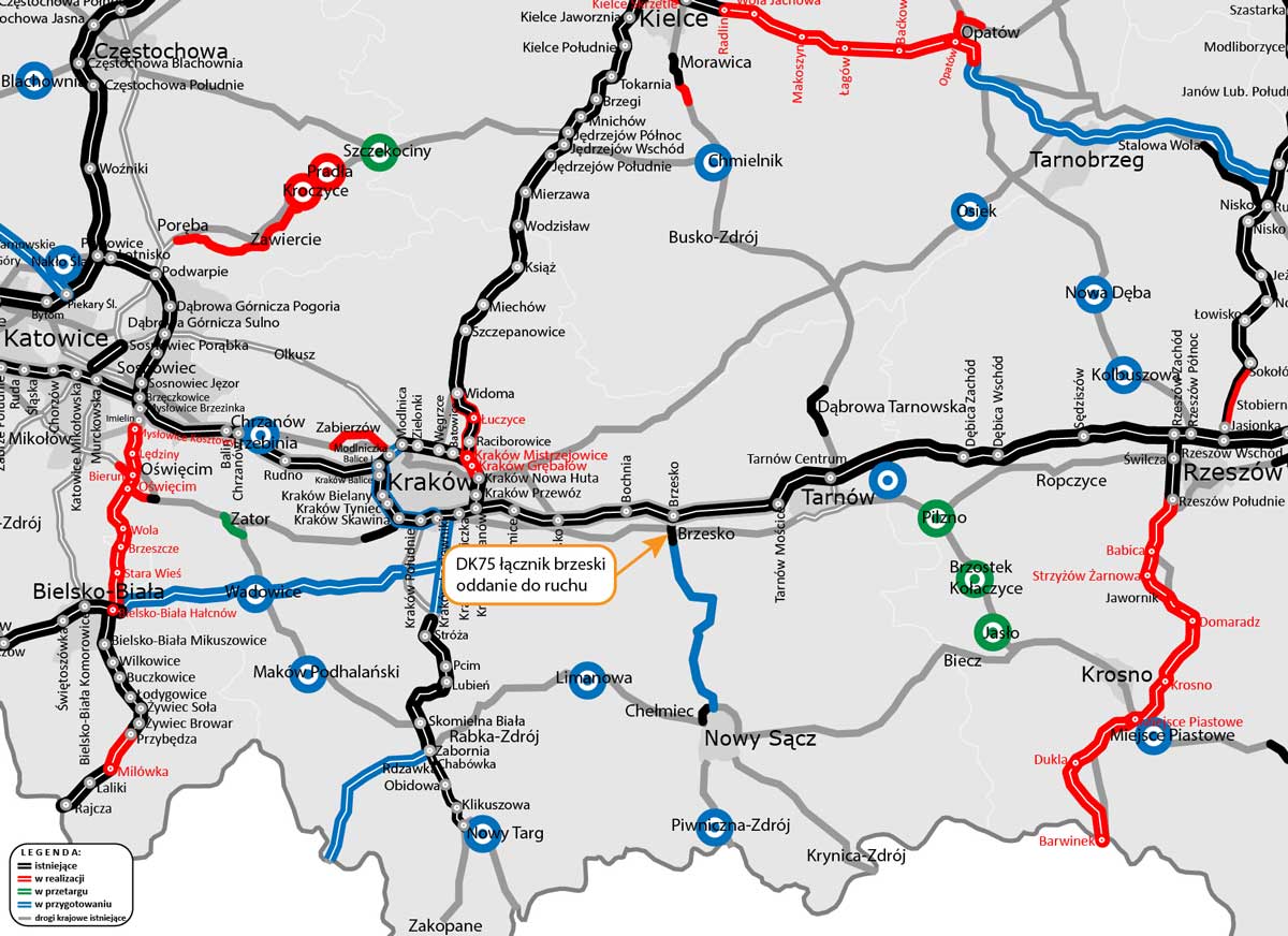 obwodnica Brzeska - łącznik brzeski. mapka poglądowa