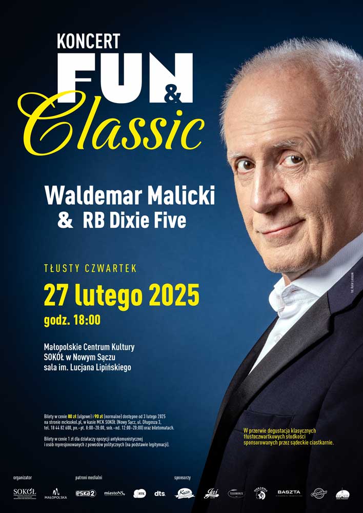 Koncert Fun&Classic: Waldemar Malicki & RB DIXIE FIVE, Nowy Sącz MCK Sokół