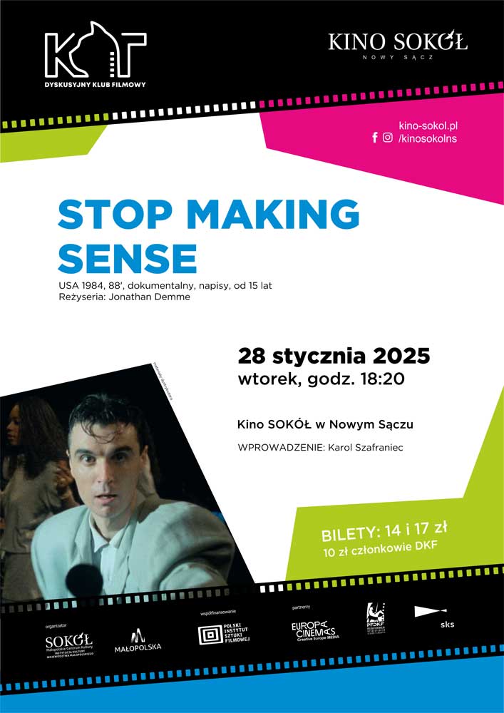 Talking Heads i Stop Making Sense DKF Kot Kino Sokół Nowy Sącz