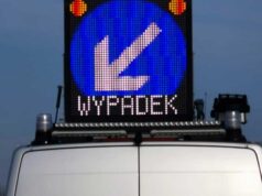 wypadek tablica ostrzegawcza