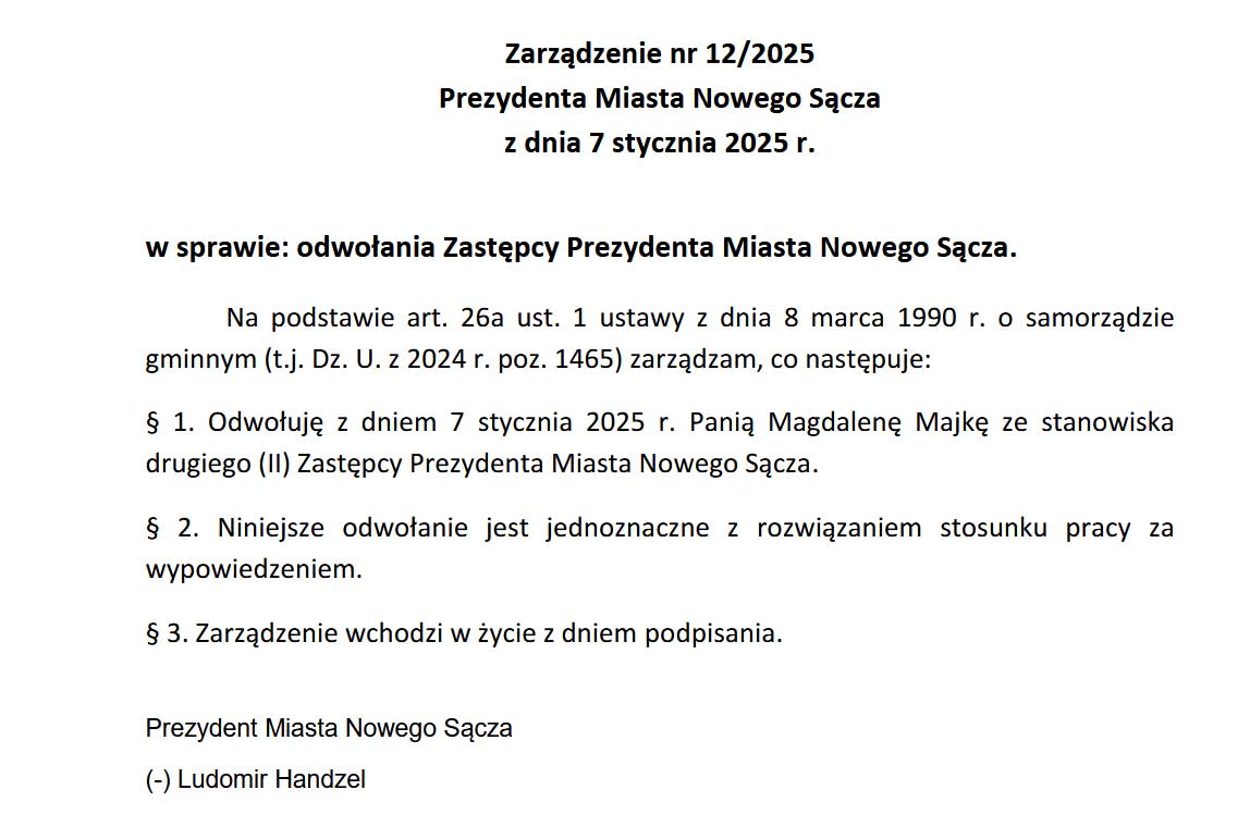 odwołanie Magdaleny Majki