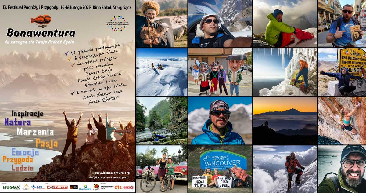 czym jest podróżowanie - zapowiedź festiwalu Bonawentura 2025 - kolaż