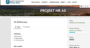 BO Nowego Sącza, projekt dla Zawady "ReAktywacja" 2023