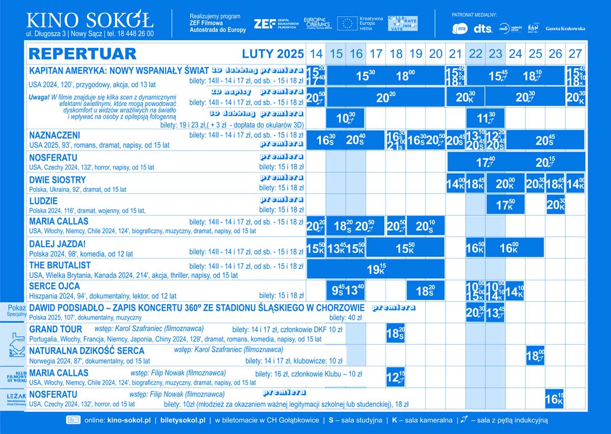 14.02-27.02.2025 kino Sokół Nowy Sącz repertuar część 2