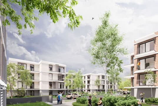 Osiedle Zakole Dunajca na osiedlu Wólki w Nowym Sączu - wizualizacja