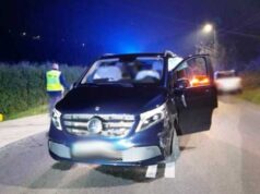mercedes z wypadku prezesa Krzysztofa K. w listopadzie 2024 na ul. Barskiej w Nowym Sączu