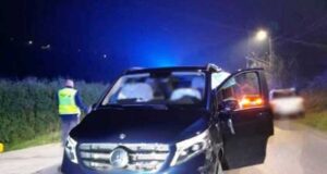 mercedes z wypadku prezesa Krzysztofa K. w listopadzie 2024 na ul. Barskiej w Nowym Sączu