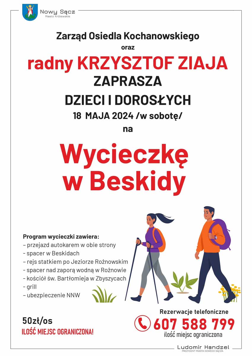 Nowy Sącz. Rozstrzygnięto coroczny konkurs ofert z obszaru "Turystyka". Plakat jednej z wycieczek