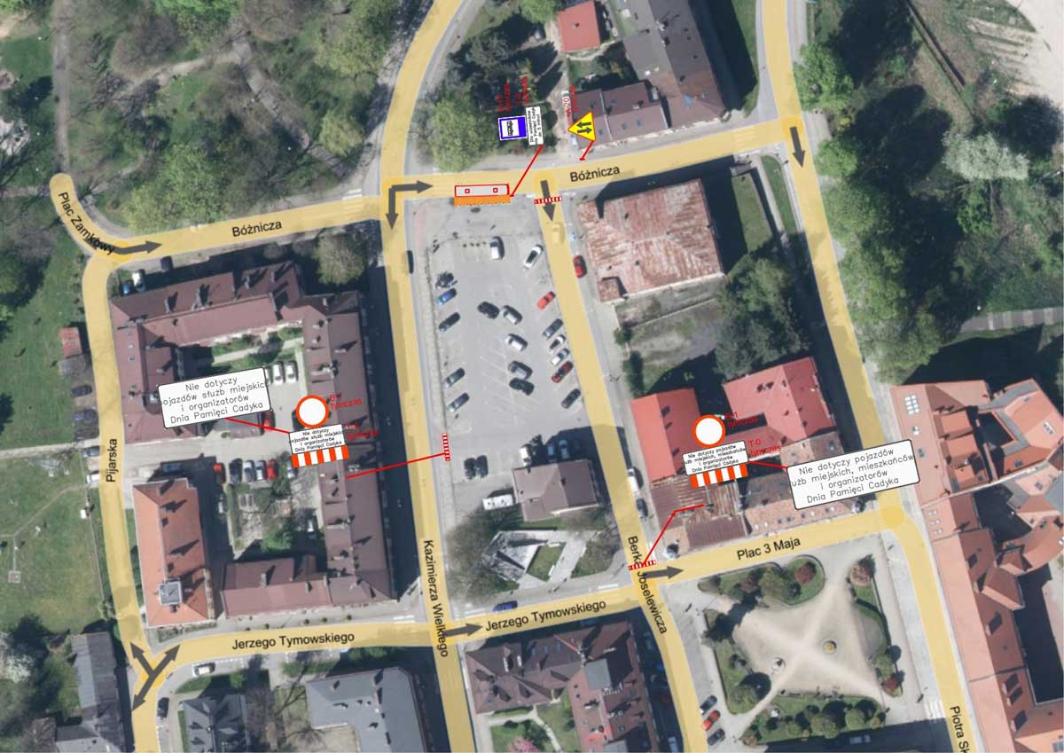 zamknięte parkingi w rejonie nowosądeckiej synagogi od 22 do 24 kwietnia 2025