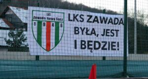 LKS Zawada Nowy Sącz - transparent na obiektach MOSiR na osiedlu Zawada