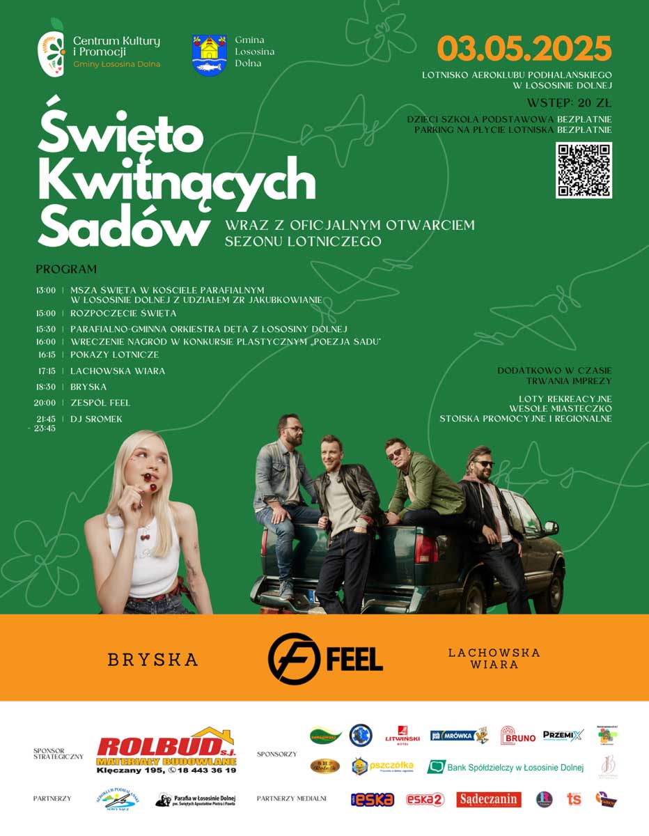 Święto Kwitnących Sadów w Łososinie Dolnej - program