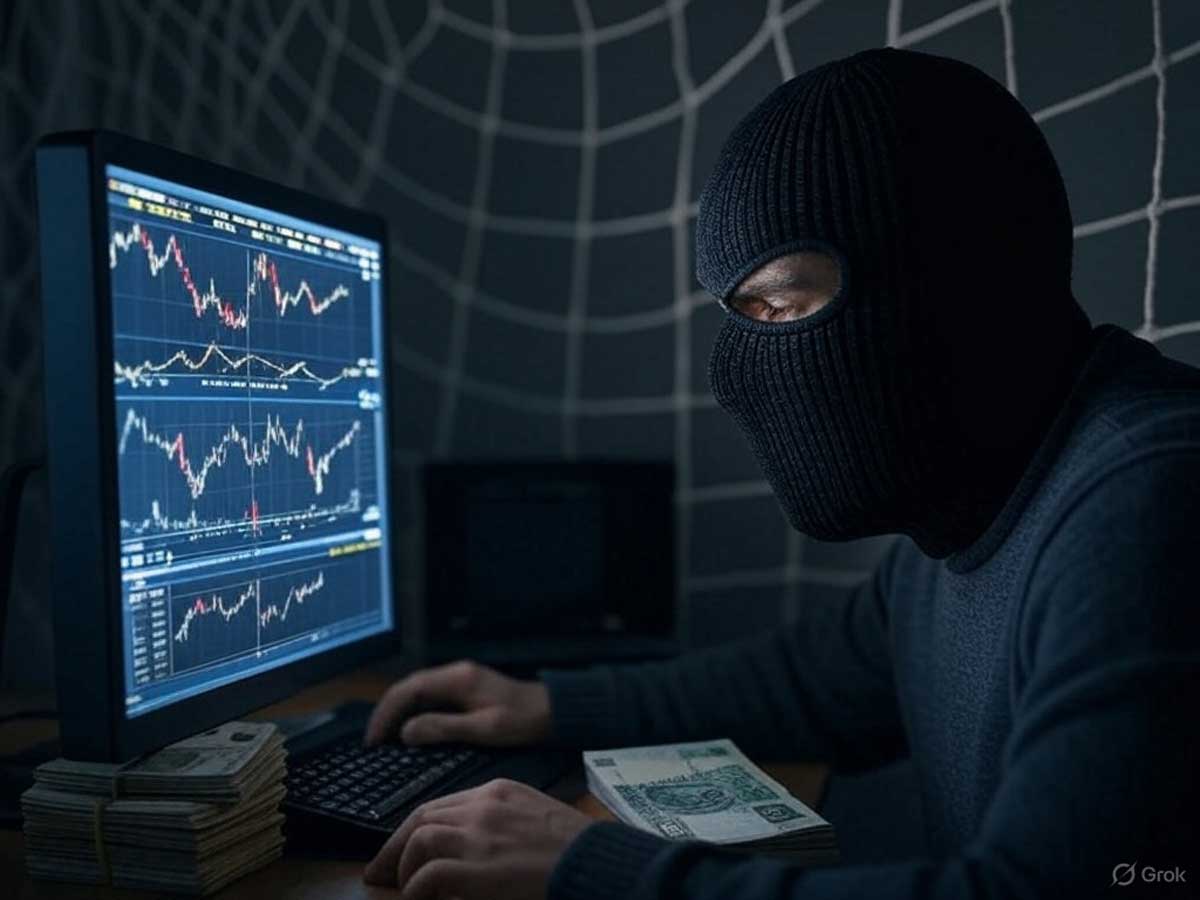 oszustwa internetowe - policja ostrzega. ilustracja wygenerowana przez Grok AI