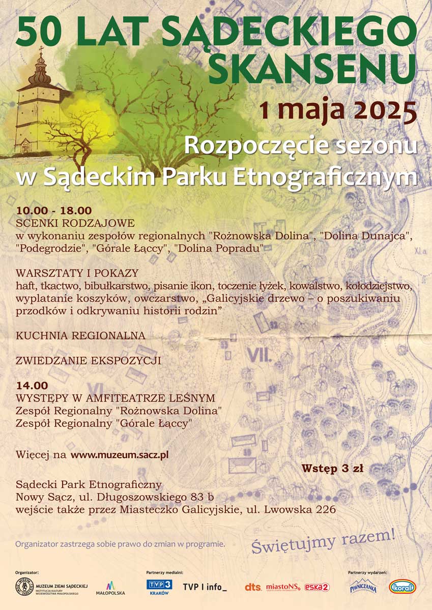 otwarcie sezonu turystycznego w Sądeckim Parku Etnograficznym 1 maja 2025 program
