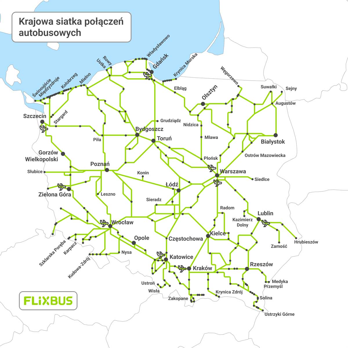 sitaka połączeń krajowych flixbusem wakacje 2025
