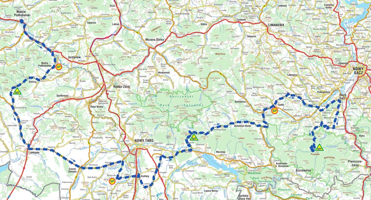 Małopolski Wyścig Górski, trasa 3. etapu, 8 czerwca 2025
