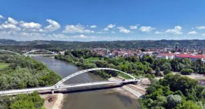 Budowa mostu kolejowego w Nowym Sączu na Dunajcu
