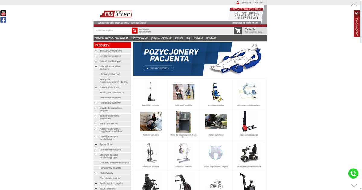 sprzęt do rehabilitacji - sprzęt rehabilitacyjny - sklep Prolifter