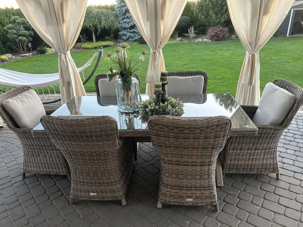 Elegancki zestaw mebli obiadowych, ogrodosfera.pl