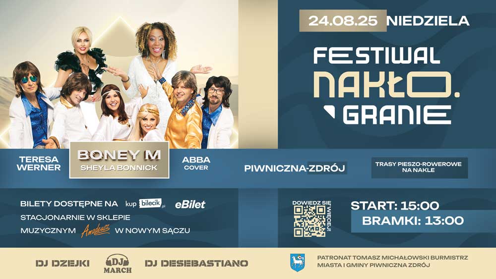 Festiwal Nakło.Granie Piwniczna-Zdrój Nakło, Boney M., Teresa Werner, Abba cover