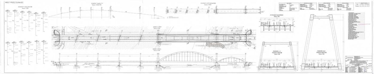 projekt architektoniczno-budowlany trzeciego w Nowym Sączu mostu na rzece Dunajec