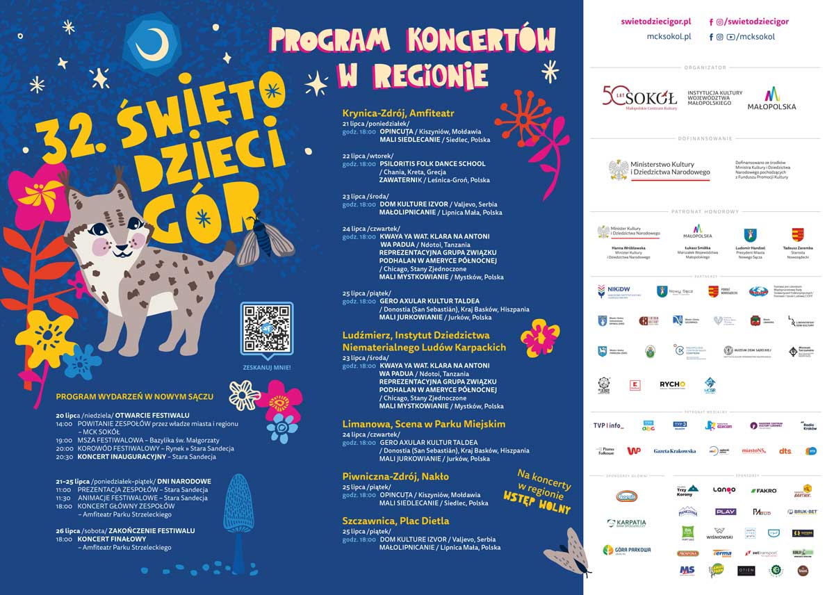 32. Międzynarodowy Festiwal Dziecięcych Zespołów Regionalnych Święto Dzieci Gór program