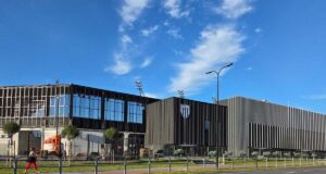 stadion miejski w Nowym Sączu w budowie, lipiec 2025