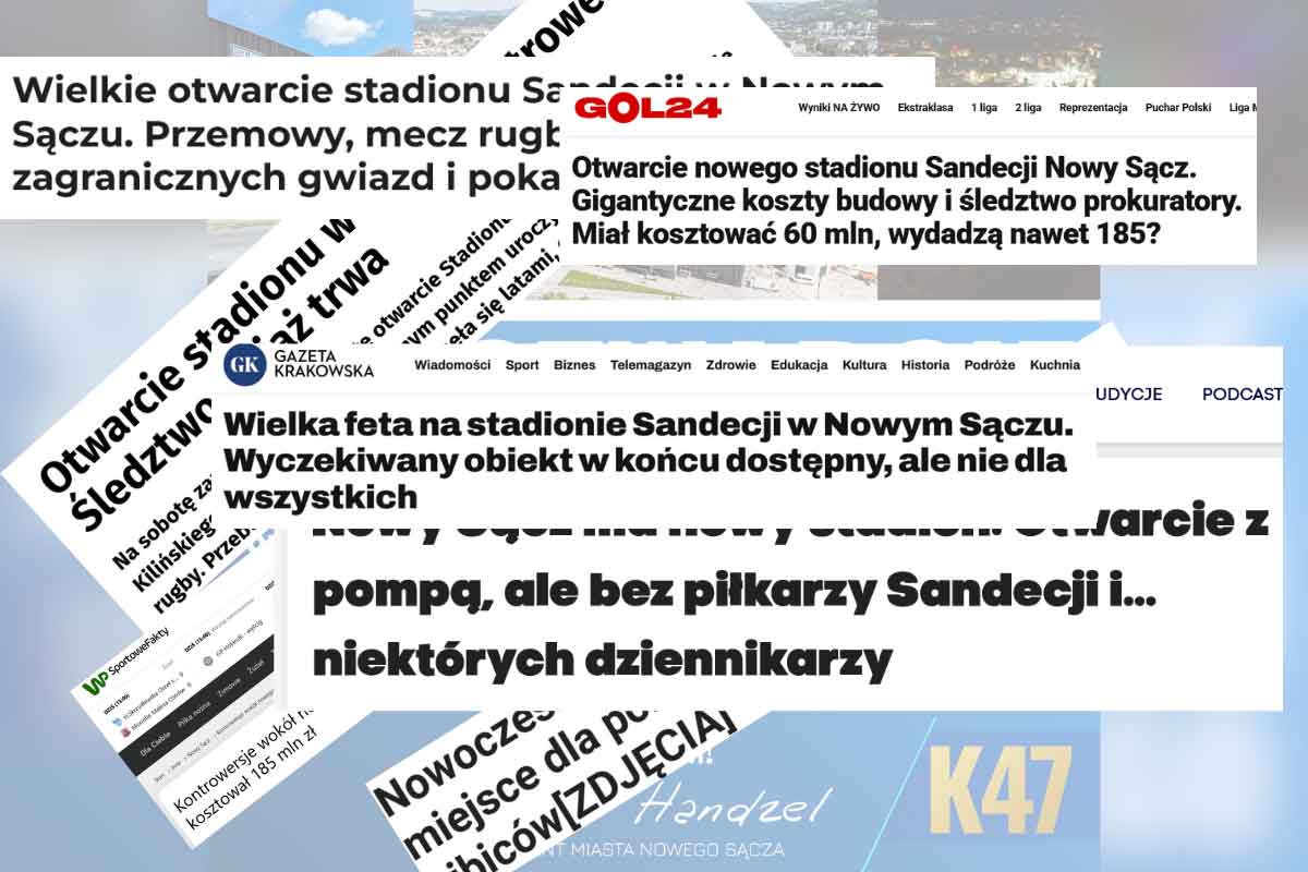 media o otwarciu stadionu w Nowym Sączu - wycinki