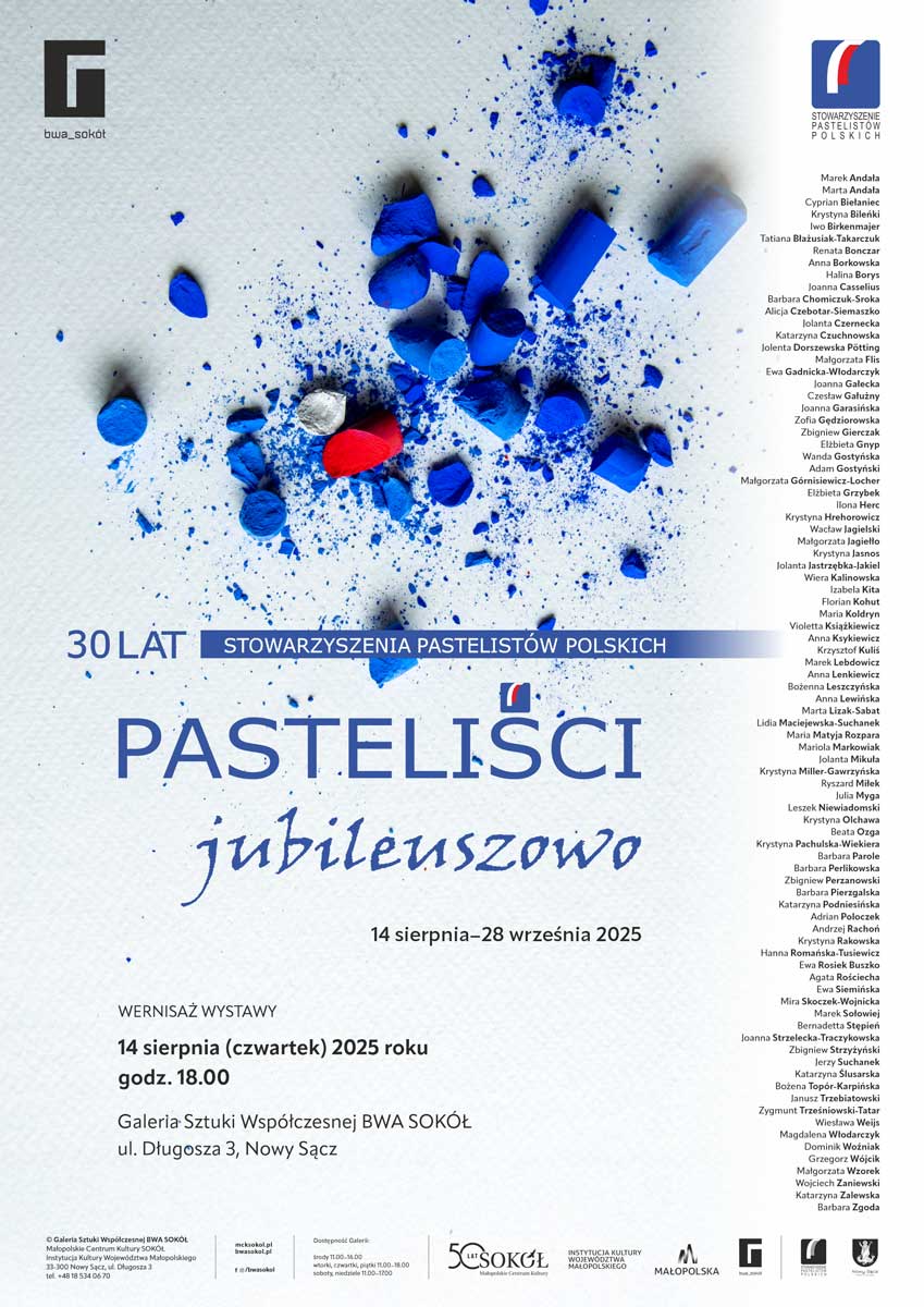 Stowarzyszenie Pastelistów Polskich świętuje 30-lecie wystawą "Pasteliści jubileuszowo" - plakat