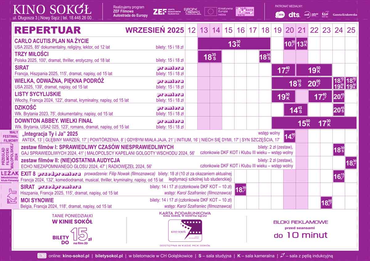 repertuar kina Sokół 12-25.09.2025 część 2