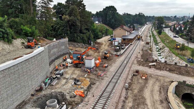 prace w rejonie przystanku Nowy Sącz Miasto ul. Kościuszki