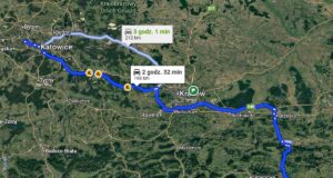 trasa Świętochłowice - Nowy Sącz - Google Maps