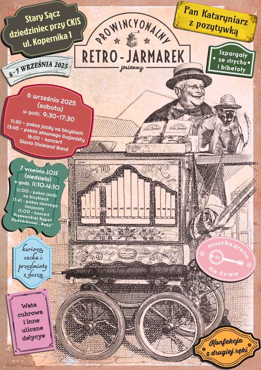 Prowincyonalny Retro-Jarmarek w Starym Sączu - plakat