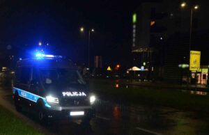 nocne działania drogówki w Nowym Sączu, ul. 1 Brygady