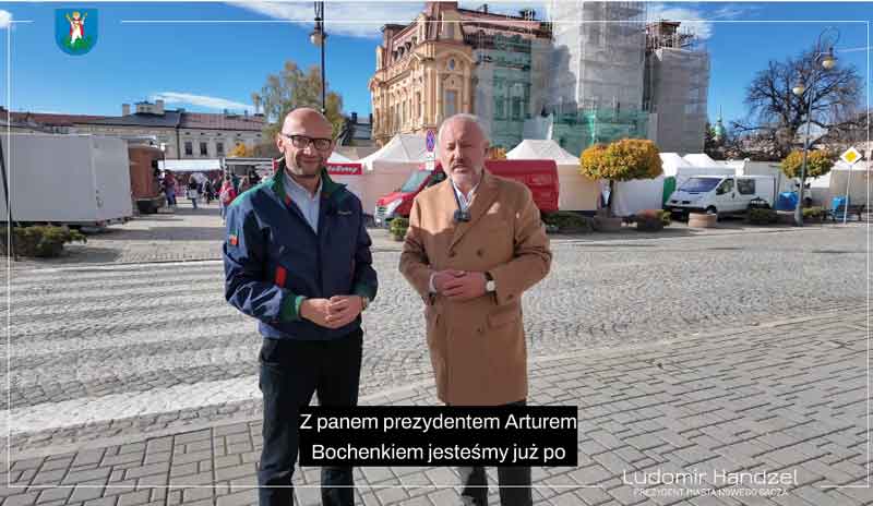 Artur Bochenek i Ludomir Handzel na nowosądeckim rynku