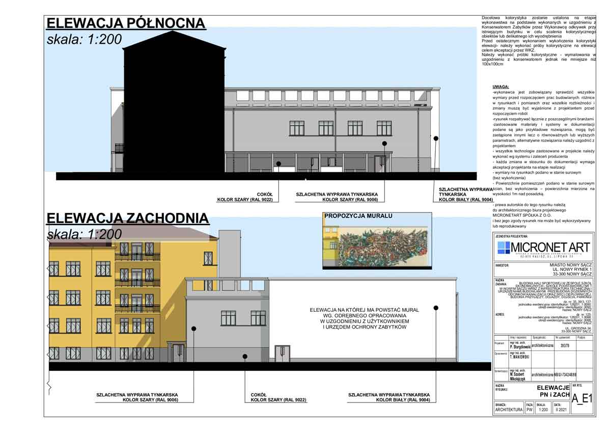 hala sportowa przez ZSE - elewacje