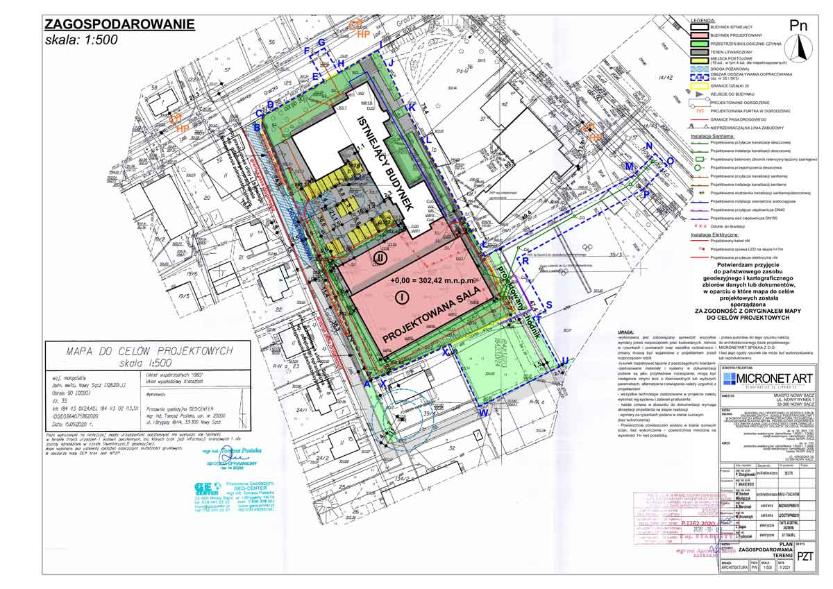 projekt hali przy Zespole Szkół Ekonomicznych i SP nr 7 w Nowym Sączu - projekt zagospodarowania terenu