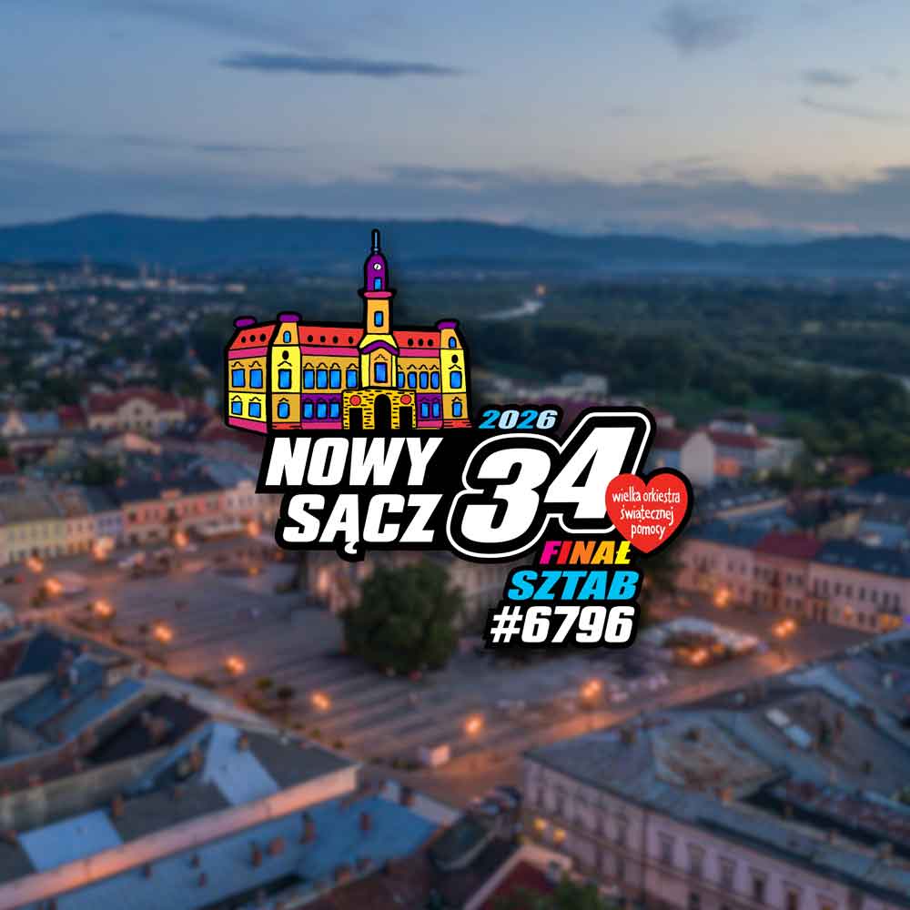 34. Finał WOŚP w Nowym Sączu - logo nowosądeckiego sztabu