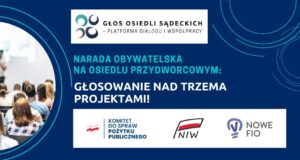 GOS. Narada Obywatelska w Przydworcowym: trzy projekty wybrane przez mieszkańców narada obywatelska osiedle Przydworcowe w Nowym Sączu - głosowanie