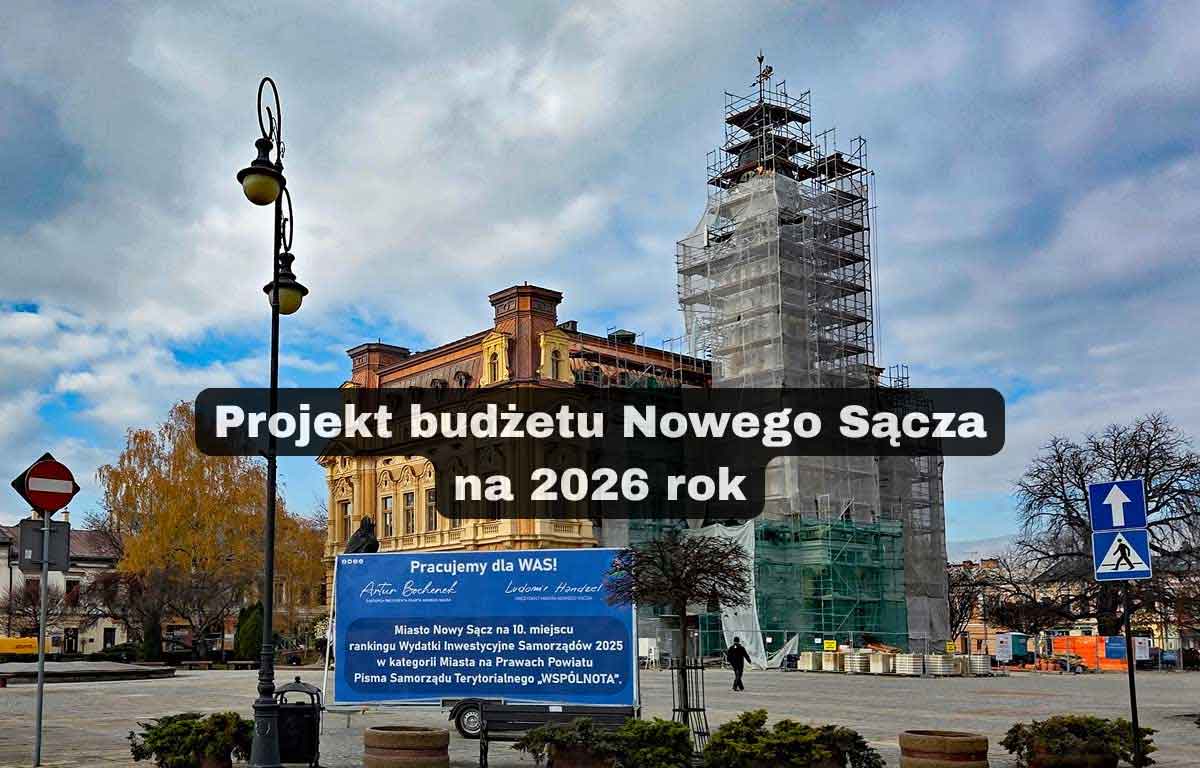 Budżet Nowego Sącza 2026 - projekt. ratusz w remoncie