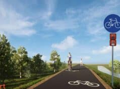 ścieżka rowerowa wzdłuż Dunajca i potoku Dąbrówka - wizualizacja