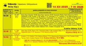 odjazdy ze stacji Nowy Sącz - rozkład ważny od 14.12.2025 do 7.03.2026 strona 3