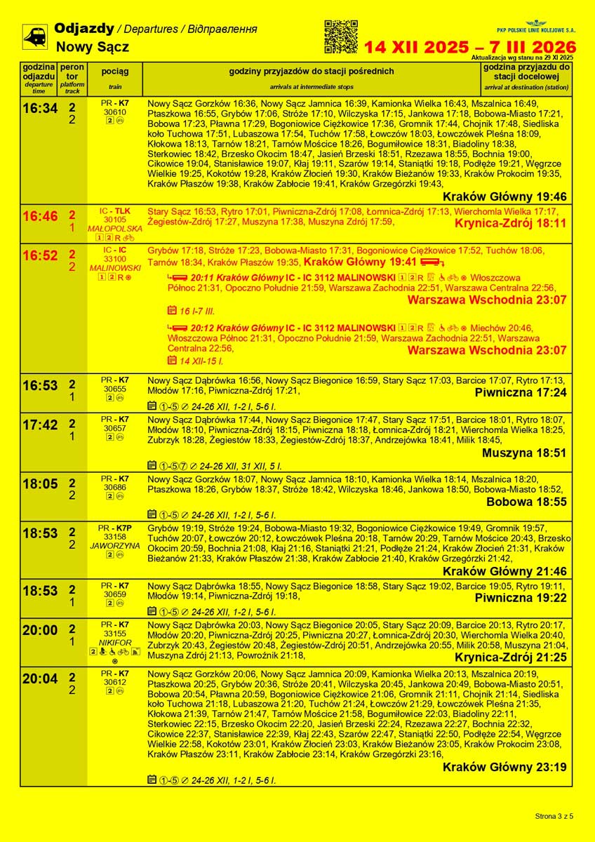 Nowy Sącz - rozkład ważny od 14.12.2025 do 7.03.2026 strona 3
