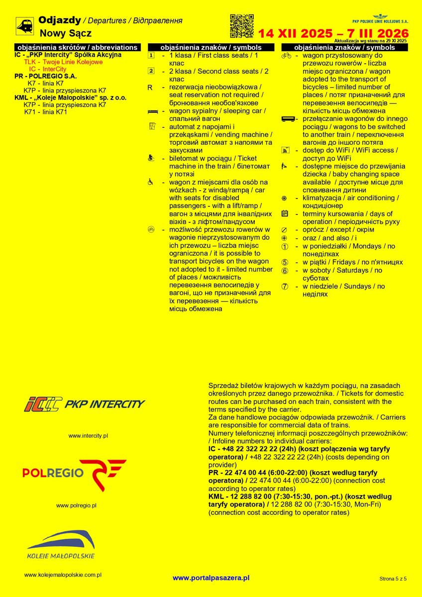 rozkład jazdy objaśnienia skrótów